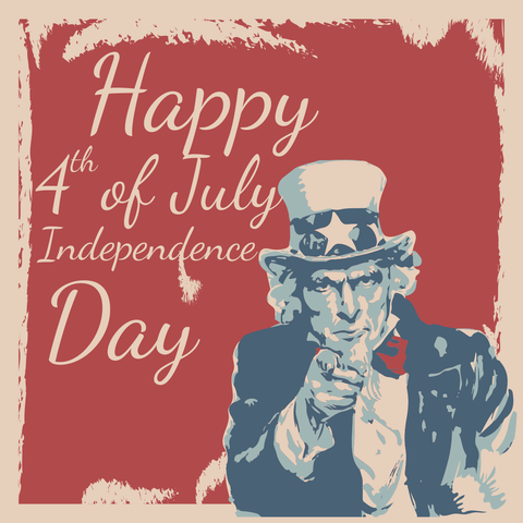 Vintage Style Uncle Sam Illustration 4th of July Template